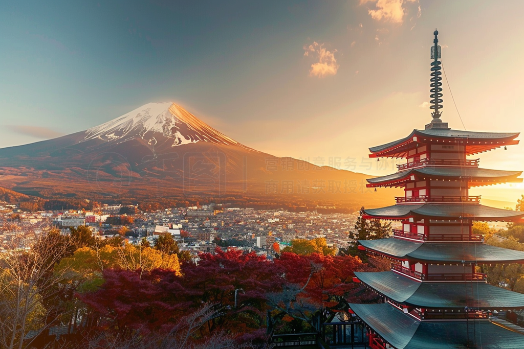 chureito pagoda and mt.fuji at sunset - view ȥåեȤȻȻдʵʿɽоҵƬ