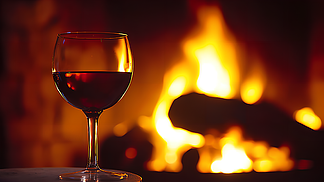 冬季俯瞰一杯热红酒热饮冬日饮品