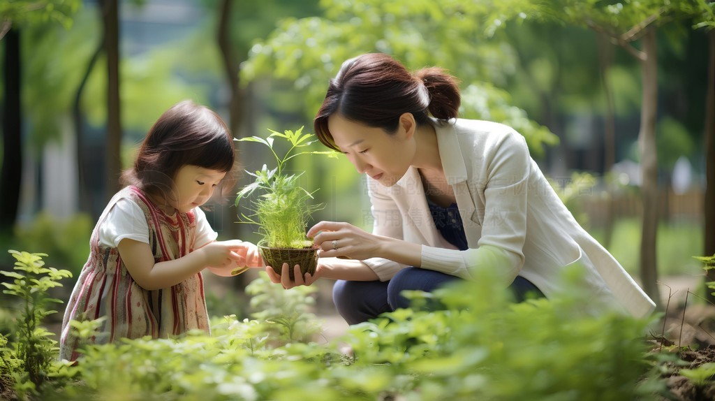 妈妈带着一对儿女图片图片