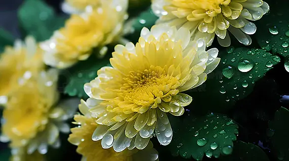 雨中野菊花图片图片