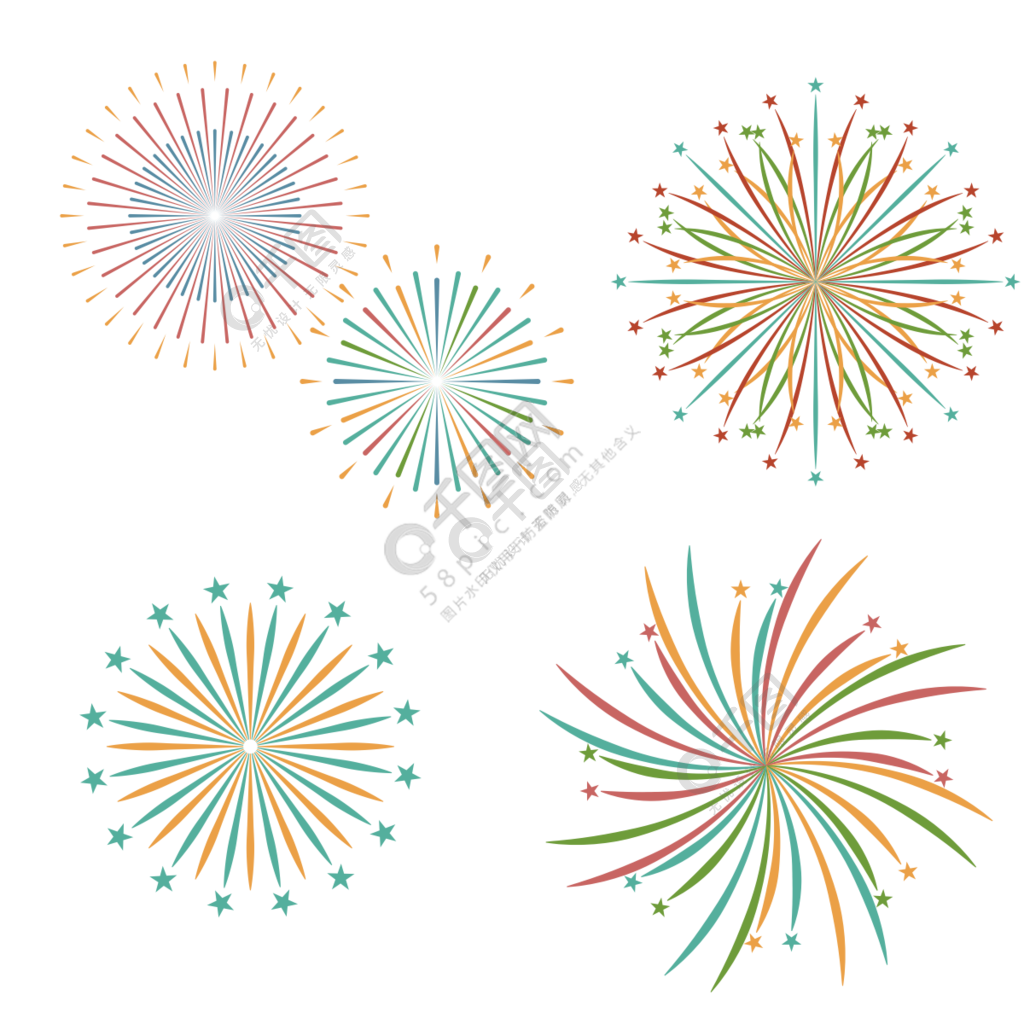 簡單的煙花裝飾圖案設計矢量圖免費下載_cdr格式_1200像素_編號335759