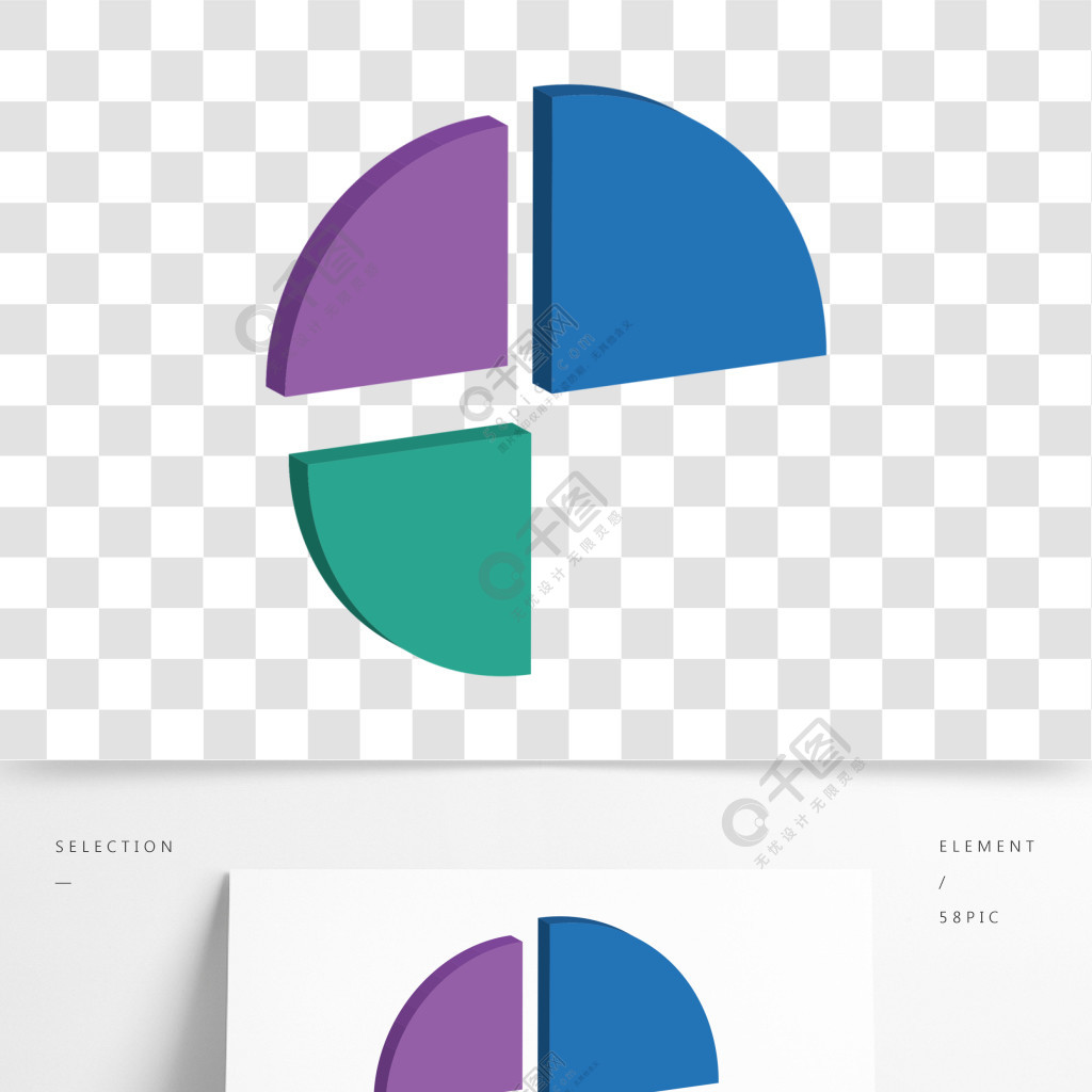 立體圓餅圖表圖片