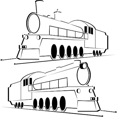 20抽象的老式機車220吉祥物圖標插圖集老式蒸汽機車或蒸汽機鐵路列車