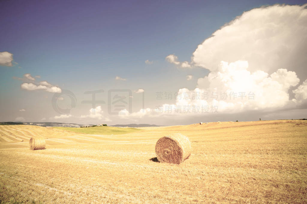 Tuscany with hay bales