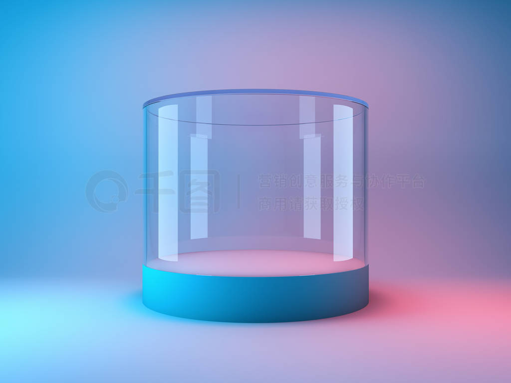 Empty glass showcase