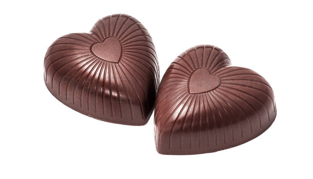 Heart shaped chocolate candy isolated