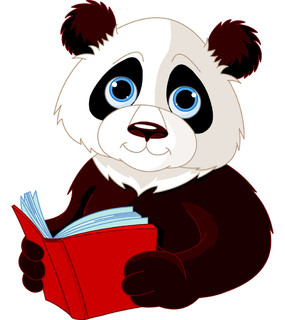 看书简笔画熊猫图片