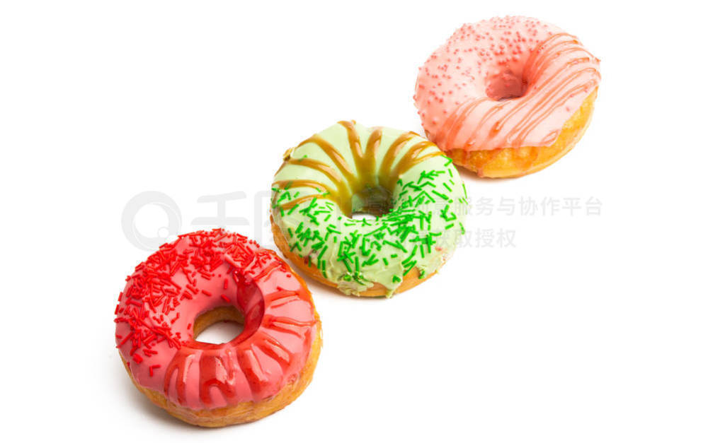 donuts in glaze isolated