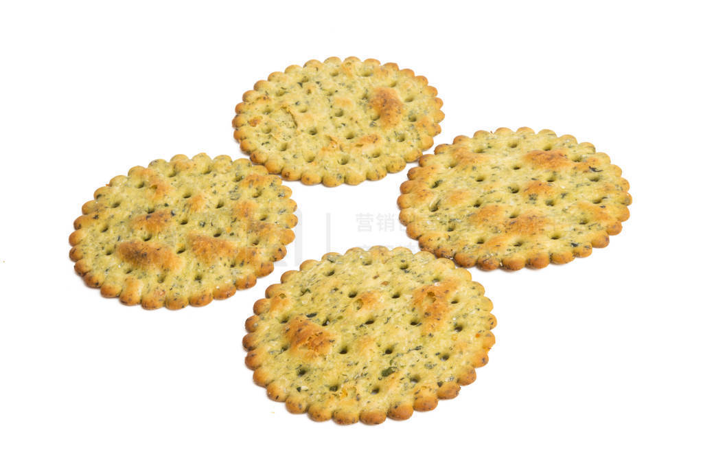 salted cracker with herbs isolated