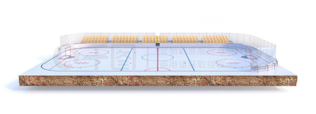 Sport concept. Hockey field on a piece of ground isolation on a
