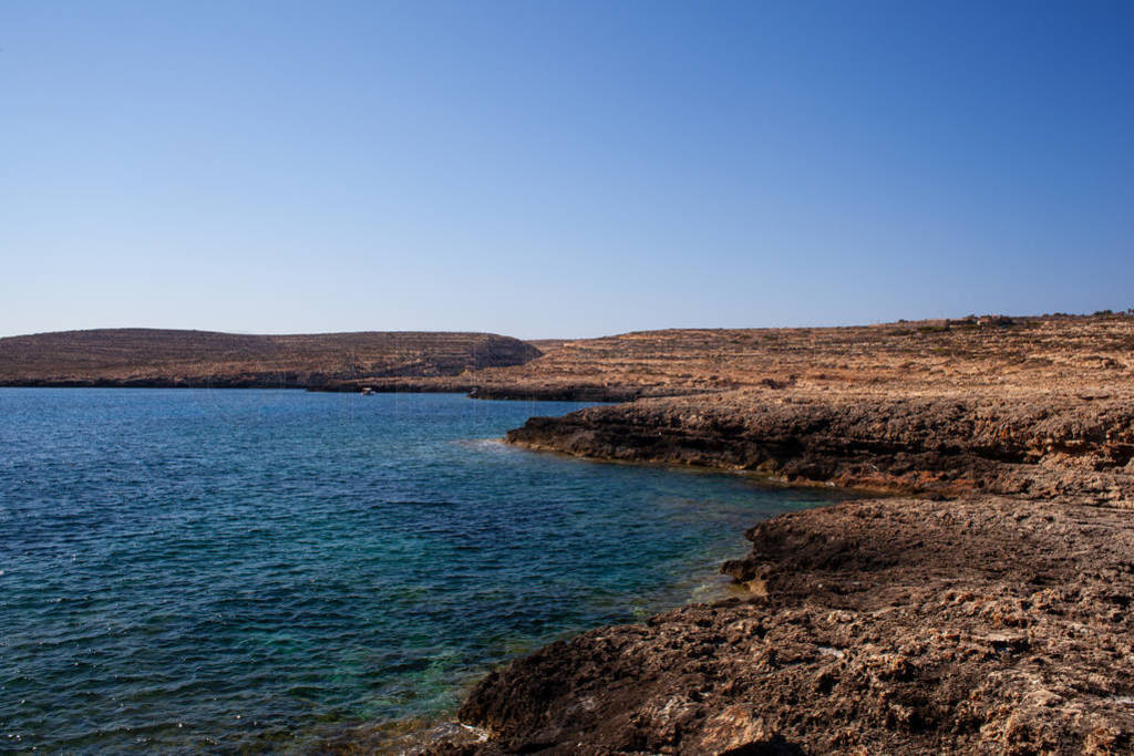 View of Lampedusa coast in the summer season