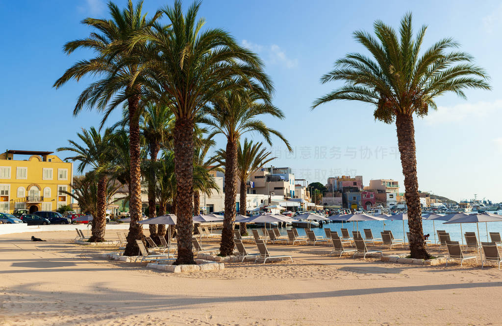 View of Lampedusa beach