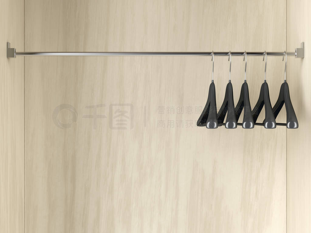 Empty hangers in the wardrobe