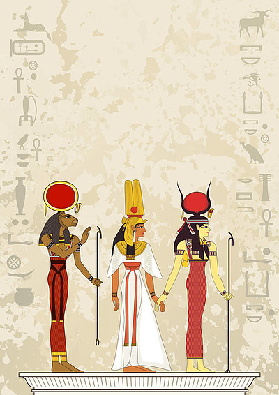 程式化的古代文化背景与古埃及场景壁画