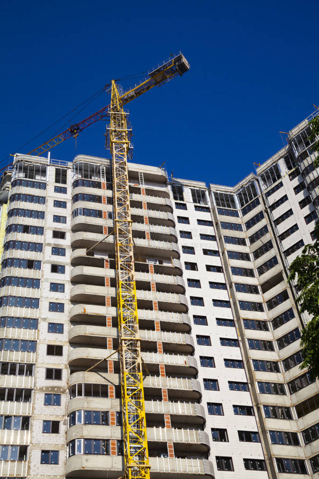 High-rise residential building close-up.