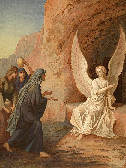 在墓前主耶稣基督的天使