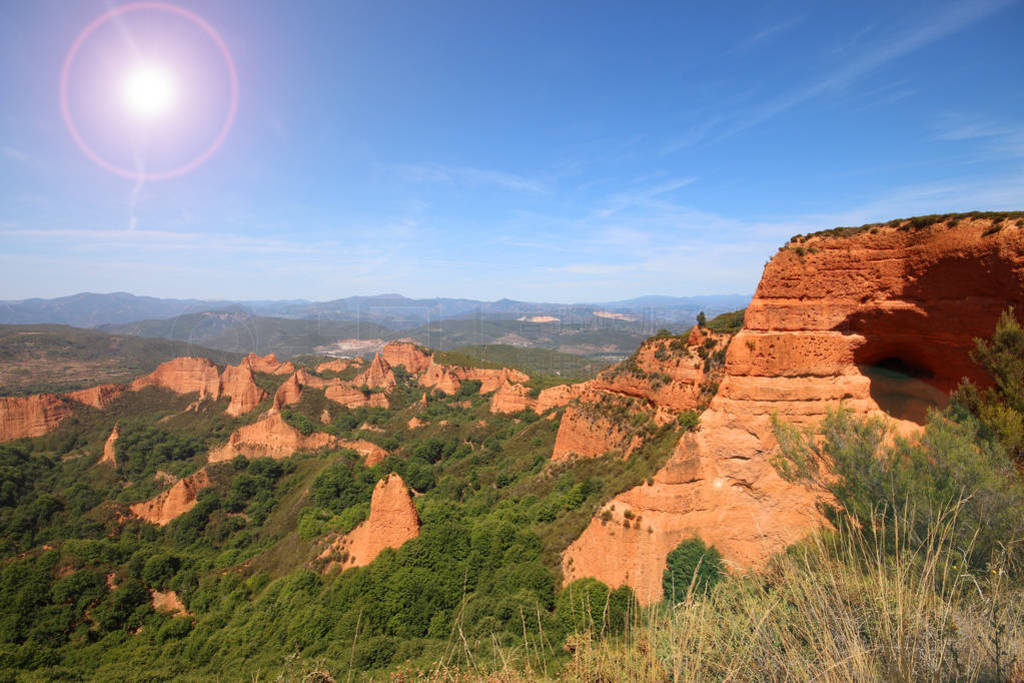 View of Las Medulas, antique gold mine in the province of Leon,