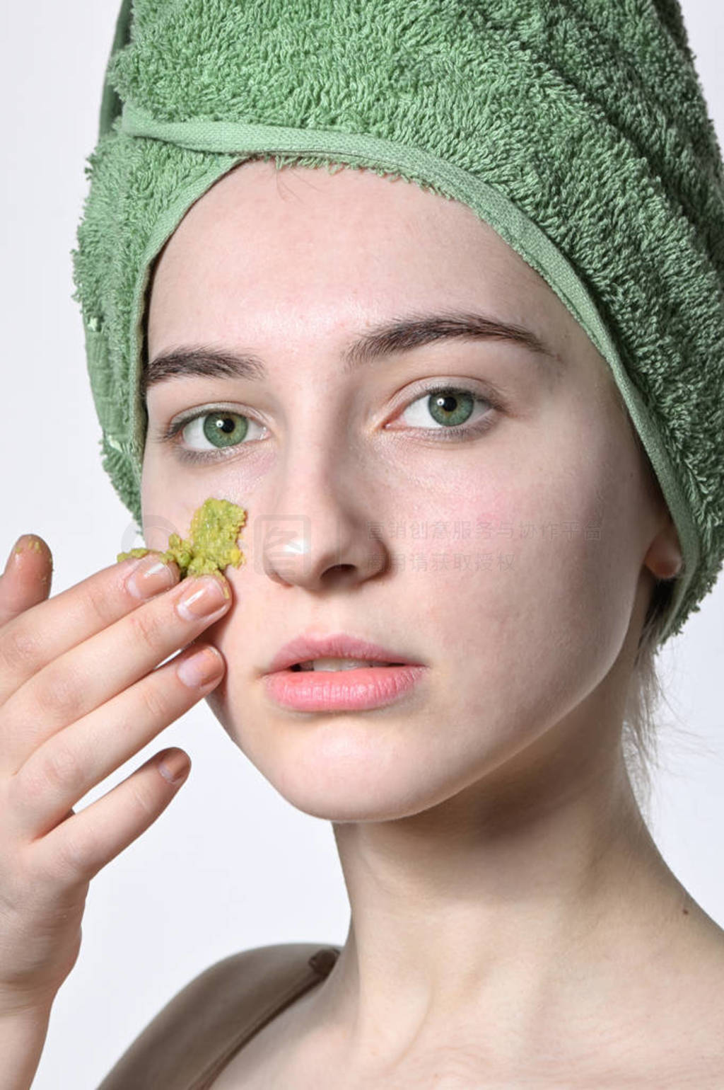 Natural Cosmetics On Woman In Facial Mask