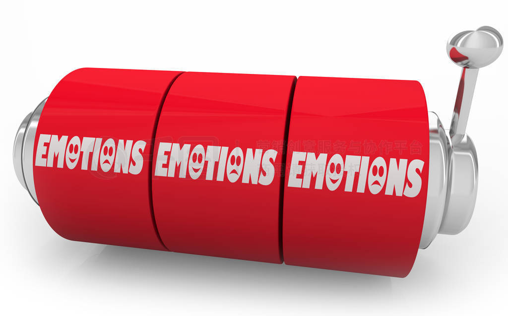 Emotions Feelings Winner Slot Machine Gambling Words 3d Illustra