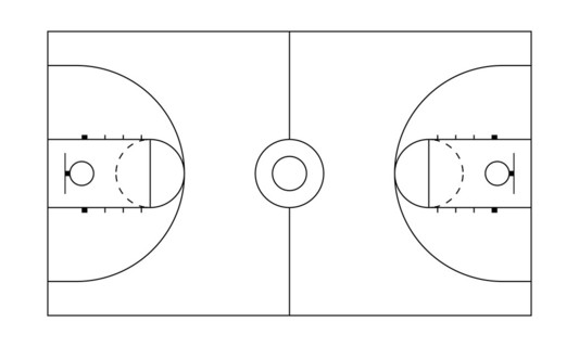 篮球场手绘平面图图片