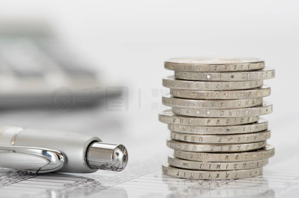 stacked coins of Euro currency