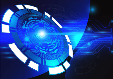 蓝色的技术背景抽象数字科技圆
