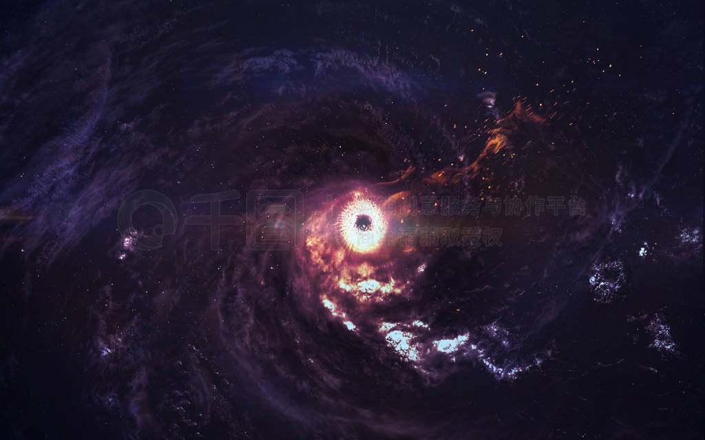 Incredibly beautiful galaxy in deep space. Black hole. Elements