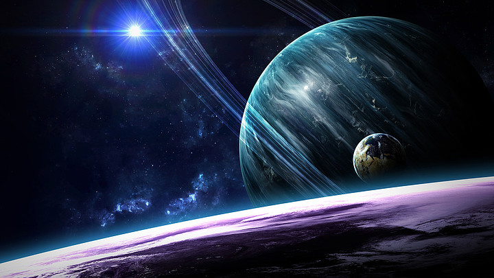 与行星, 恒星和星系中表现的美太空探索外层空间的宇宙场景