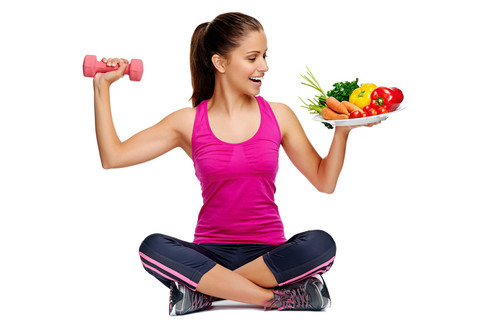 健康饮食和锻炼的女人