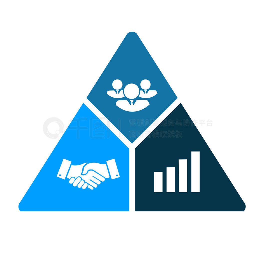 business triangle, handshake, business graph, teamwork.