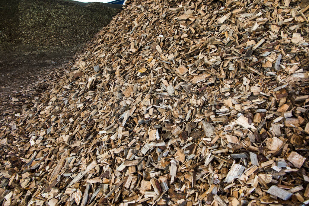 wood chips lying on the heap
