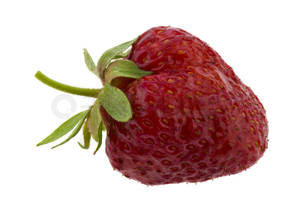Red juicy fresh strawberries isolated on white background close