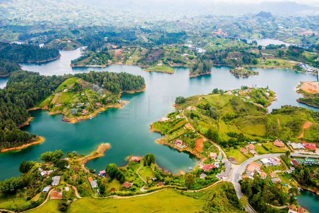 在安蒂奥基亚，哥伦比亚瓜塔佩美丽鸟瞰图图片免费下载 5029295013 千图网pro