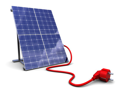 太阳能电池板与电源插头