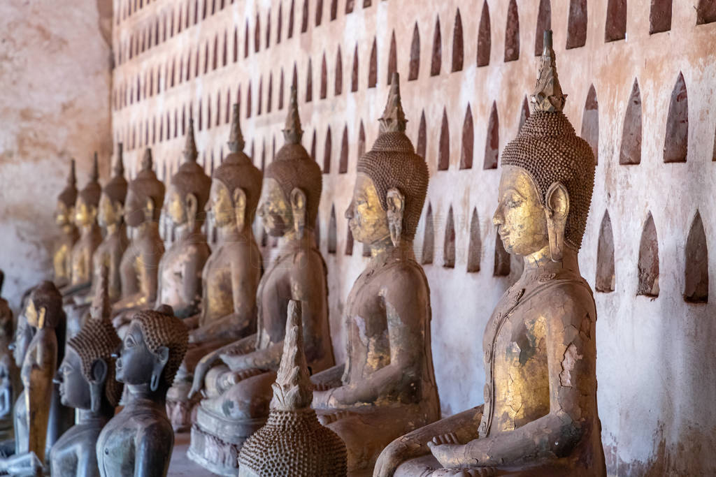 Laos, Old Buddha image in Wat Sisaket popular place to visit in