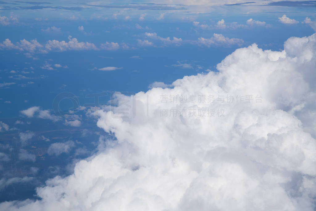 Sky background over spread cloud scatter,