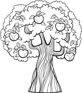 苹果树卡通的图画书
