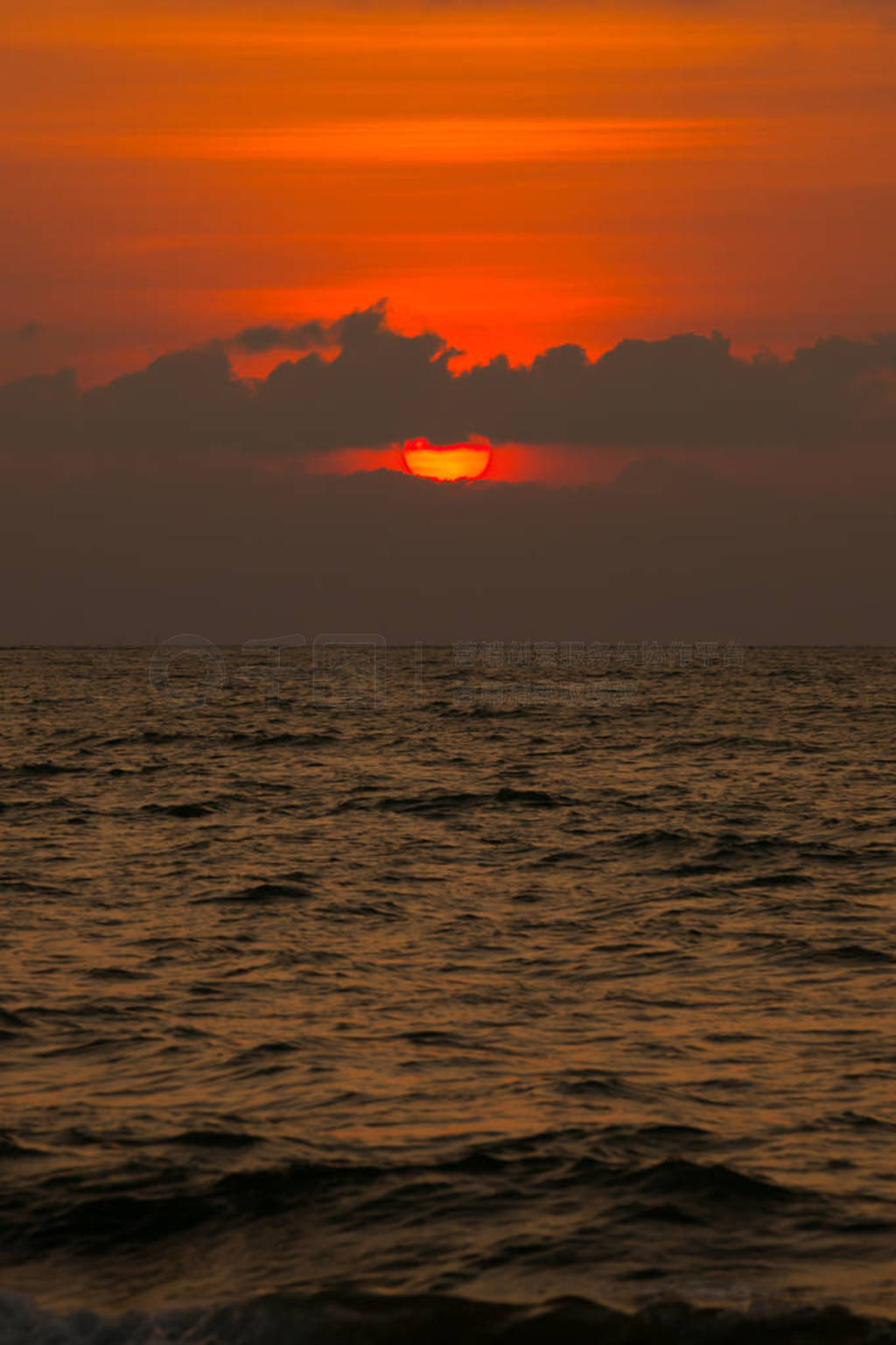 Beautiful sunset and sea wave