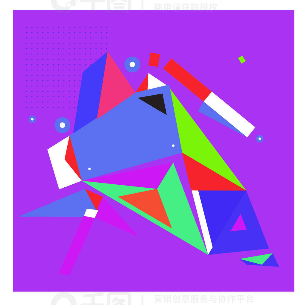 矢量抽象几何立方体和三角形角彩色图案。 版面设计和海报的背景。