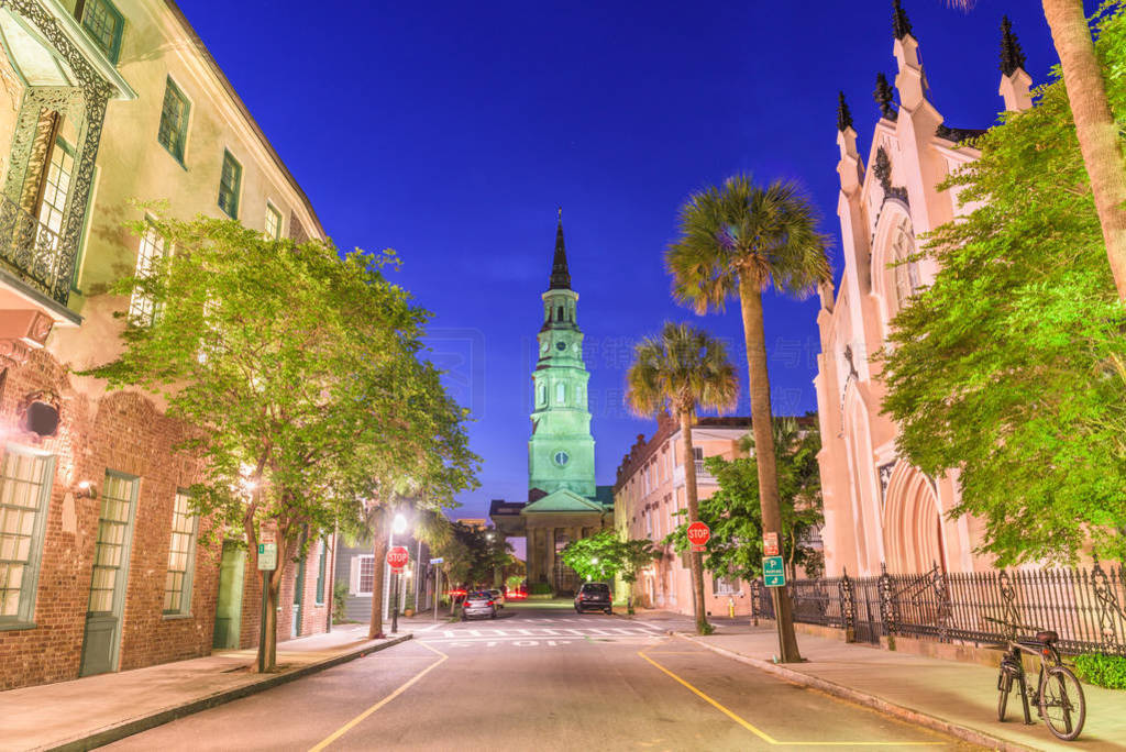 Charleston, South Carolina, USA view of the French Quarter