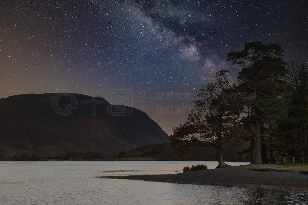 Stunning majestic digital composite landscape of Milky Way over