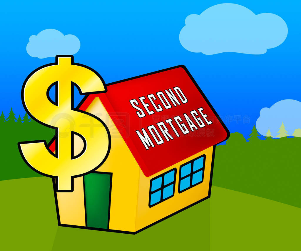 Second Mortgage Finance Icon Showing Line Of Credit On Property