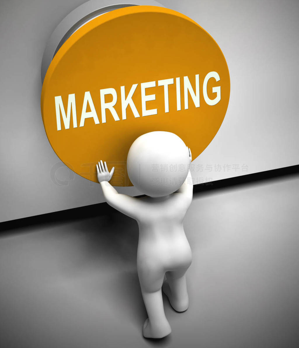 Marketing concept icon means commercial promotion of products -