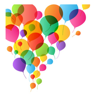 彩色气球背景，矢量插画设计