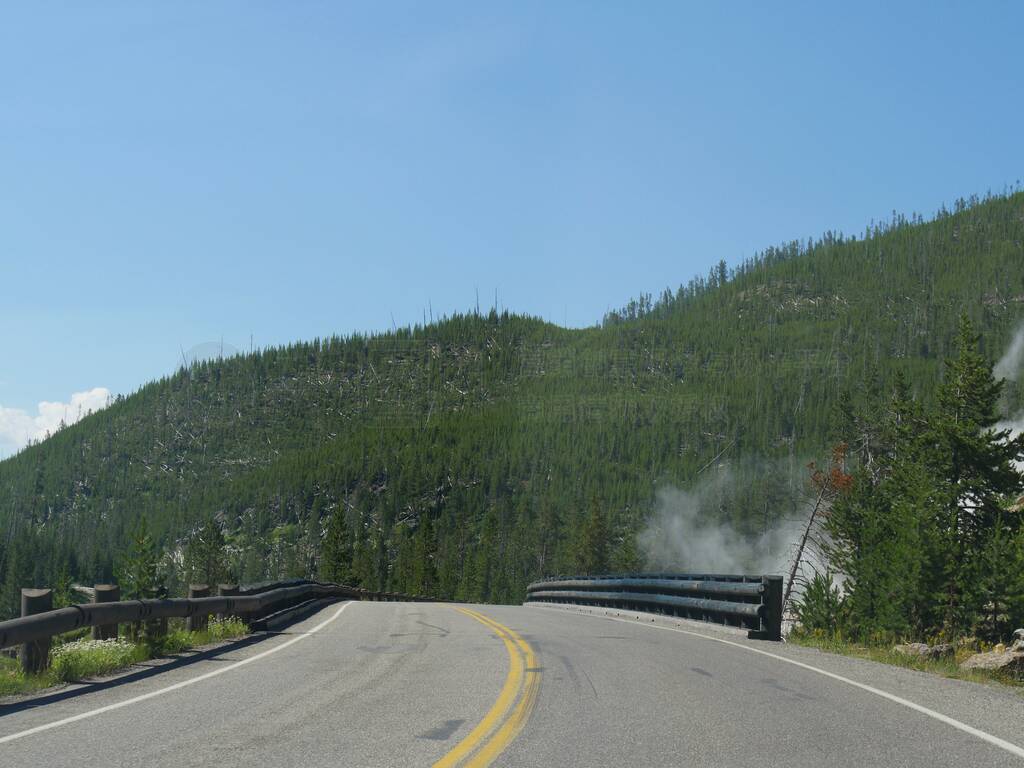 Beautiful views driving around the Yellowstone National Park in
