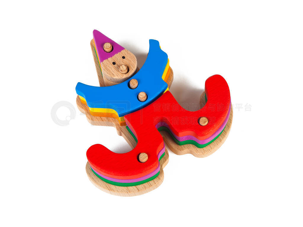 s clown sorter clown-shaped sorter from colorful pieces on a whi