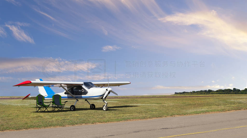 Light aircraft on the airfield