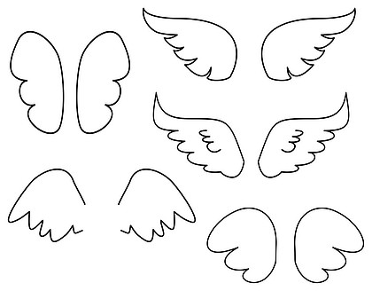 画在白色背景的神的圣洁标志嘟嘟的翅膀徽标对手绘天使的翅膀与装饰