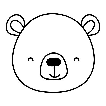 小熊头的简单画法图片