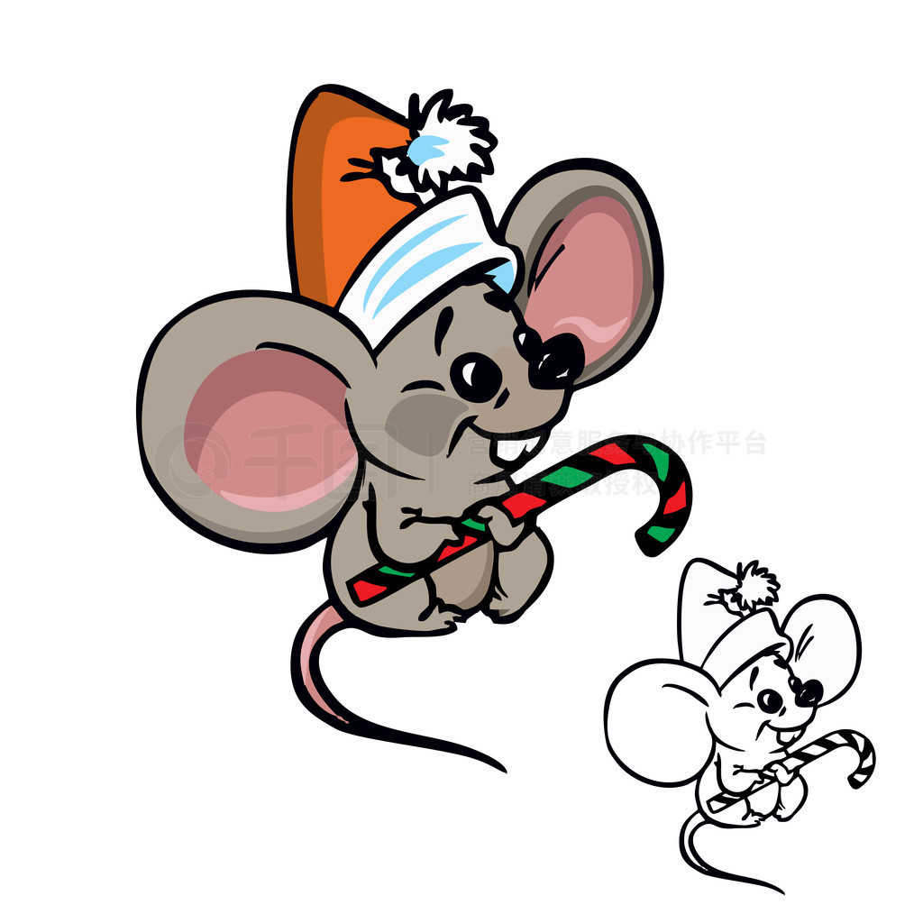 Cute?Christmas?mouse with?candy